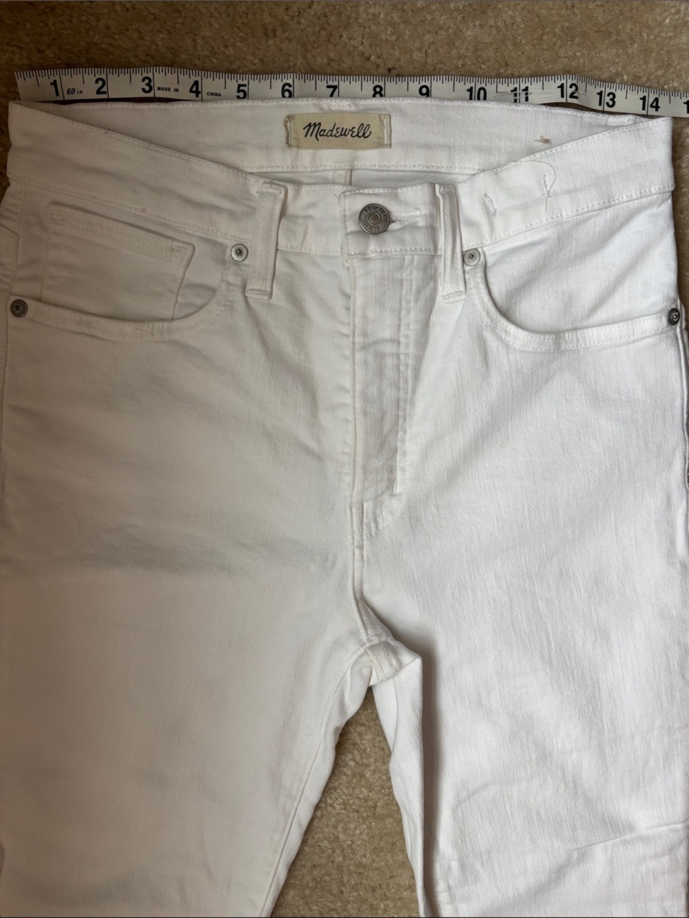 Madewell White Distressed Skinny Jeans - Picture 6 of 8